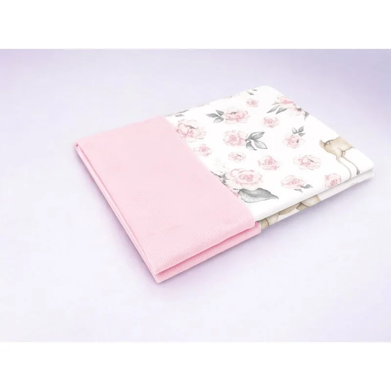 Paturica pufoasa, MimiNu, Cu doua fete, 75x100 cm, Din tesatura de catifea si bumbac, Sweet Deer Pink [3]