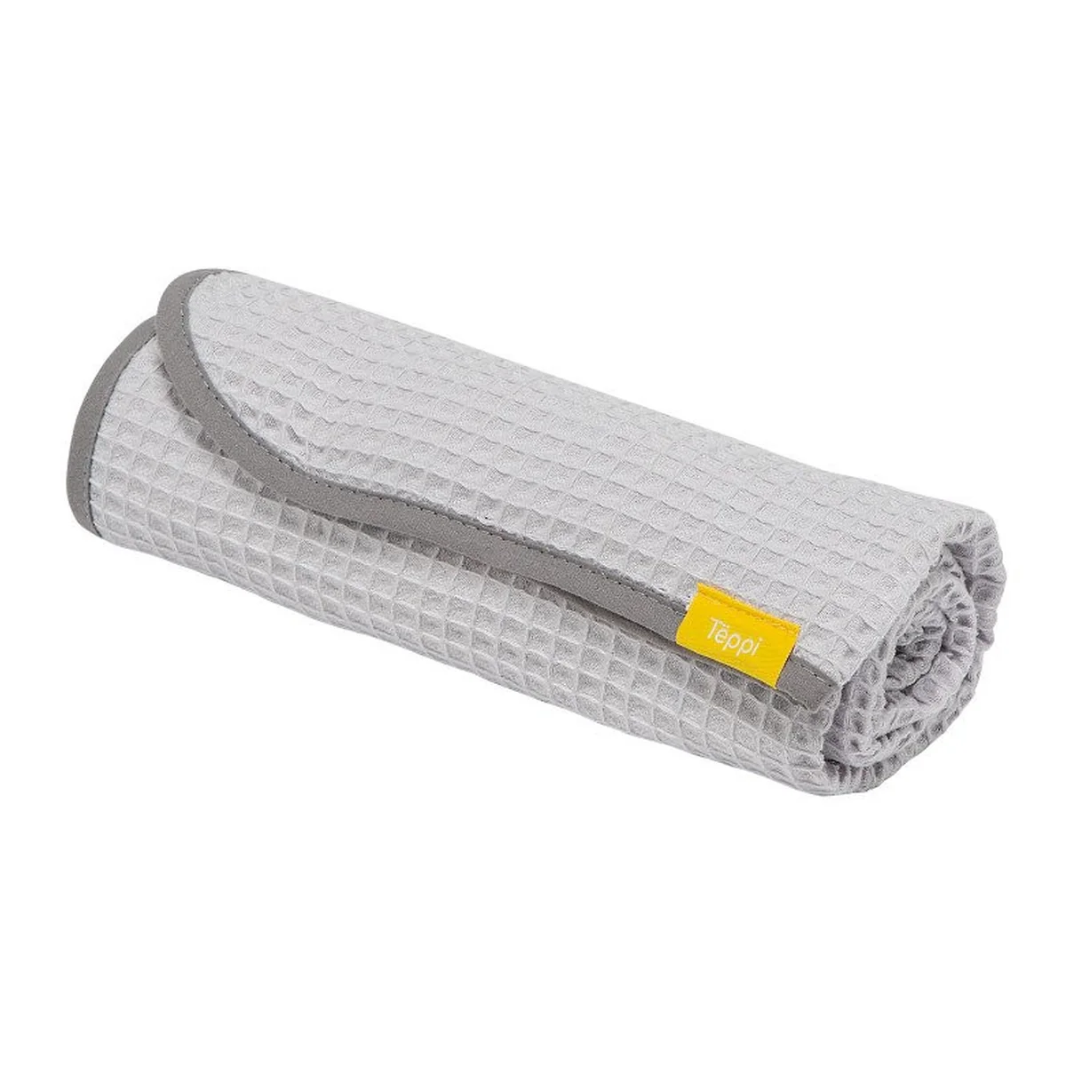 Paturica si prosop 2 in 1 nou nascut Skiddou Teppi, 100% bumbac, Gri deschis, 75x100cm [3]