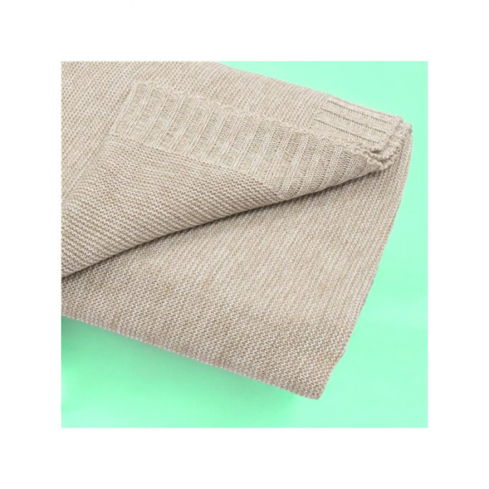 Paturica tricotata, New Baby, Antialergica si antibacteriana, Bambus, 80x100 cm, Material certificat OEKO-Tex Standard 100, 0 luni+, Light Grey [3]
