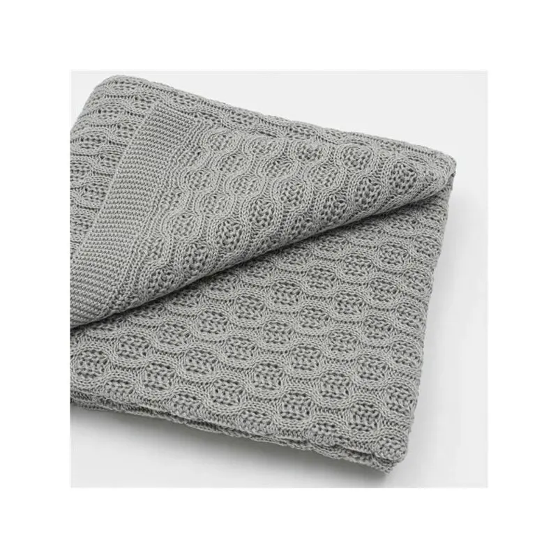 Paturica tricotata, New Baby, Cu model, Antialergica si antibacteriana, Bambus, 80x100 cm, Material certificat OEKO-Tex Standard 100, 0 luni+, Grey [1]