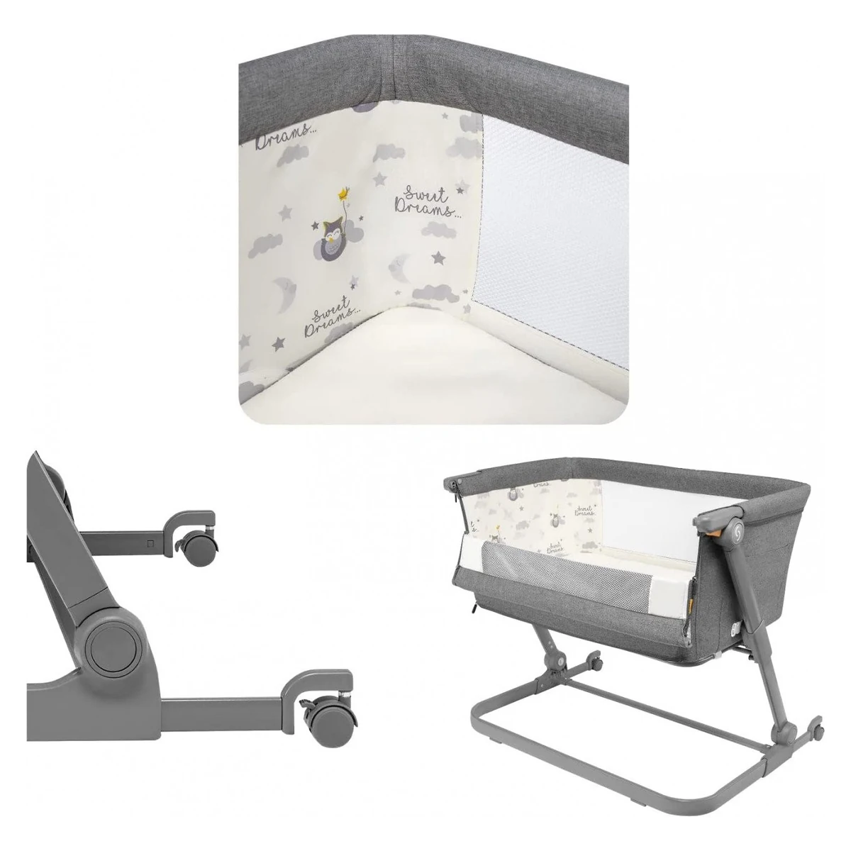 Patut 3 in 1 co-sleeping Skiddou Natt, Evening Dream, Gri inchis [8]