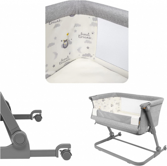 Patut 3 in 1 co-sleeping Skiddou Natt, Normandic Dream, Gri deschis [6]