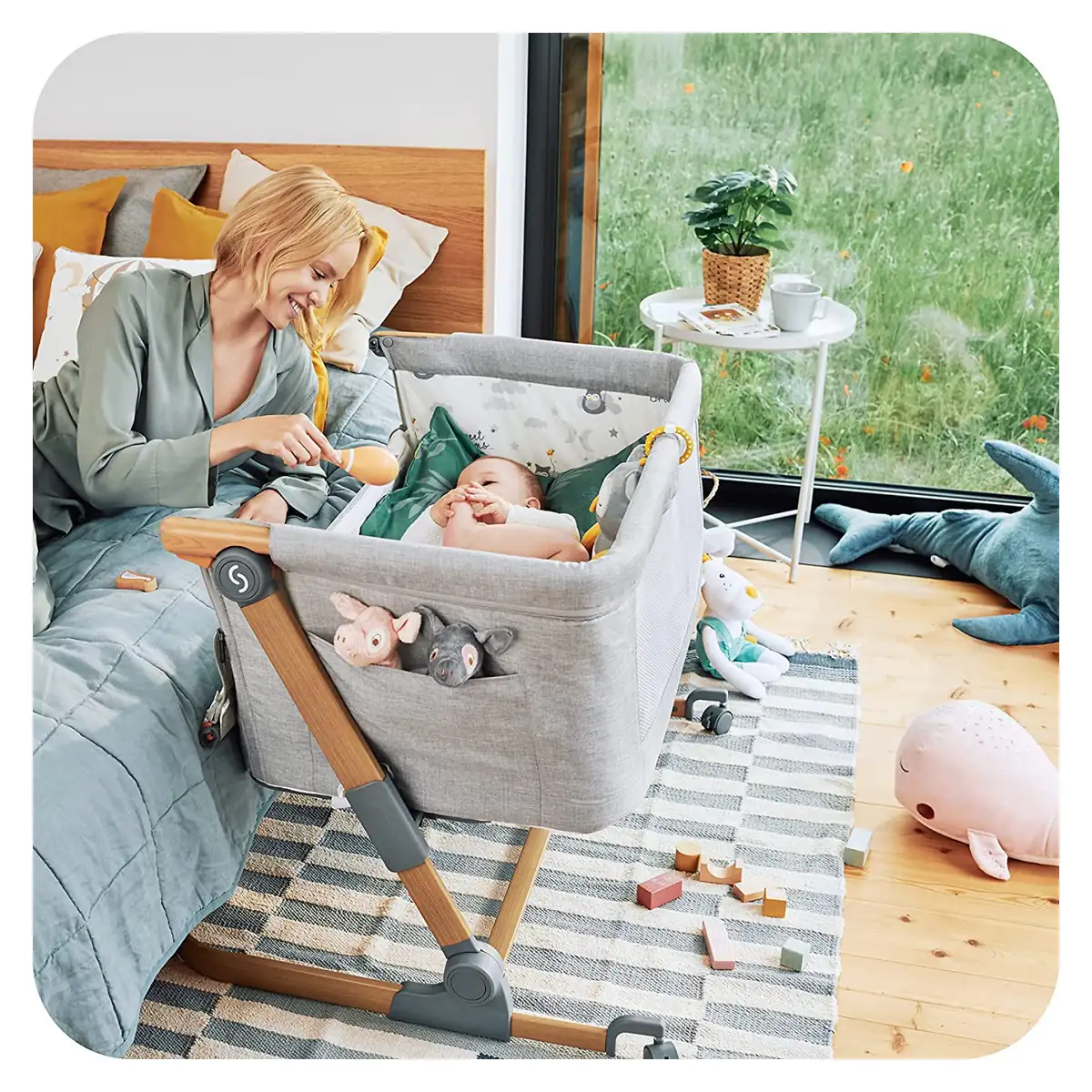 Patut 3 in 1 co-sleeping Skiddou Natt, Normandic Dream, Gri deschis [3]