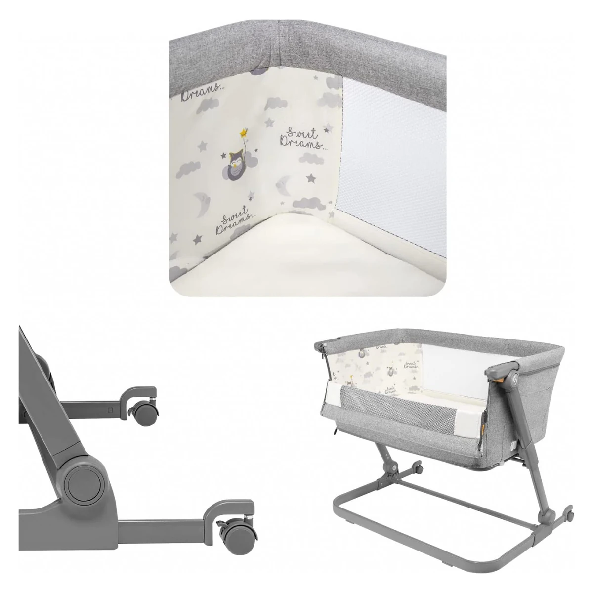 Patut 3 in 1 co-sleeping Skiddou Natt, Normandic Dream, Gri deschis [6]