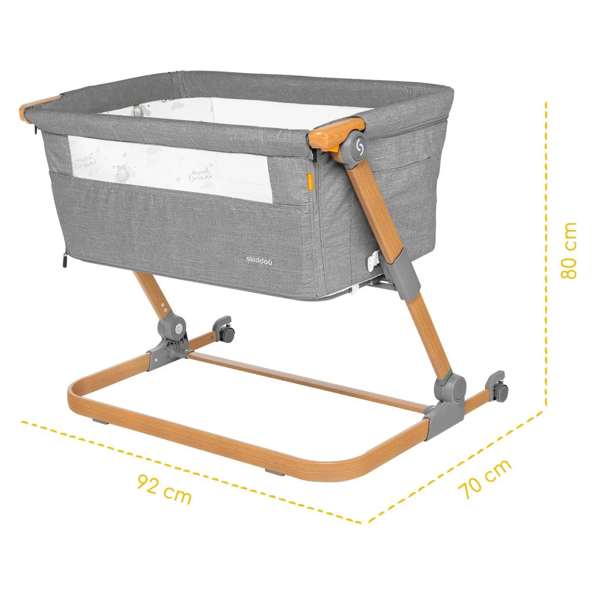 Patut 3 in 1 co-sleeping Skiddou Natt, Normandic Wood, Wood-gri [12]