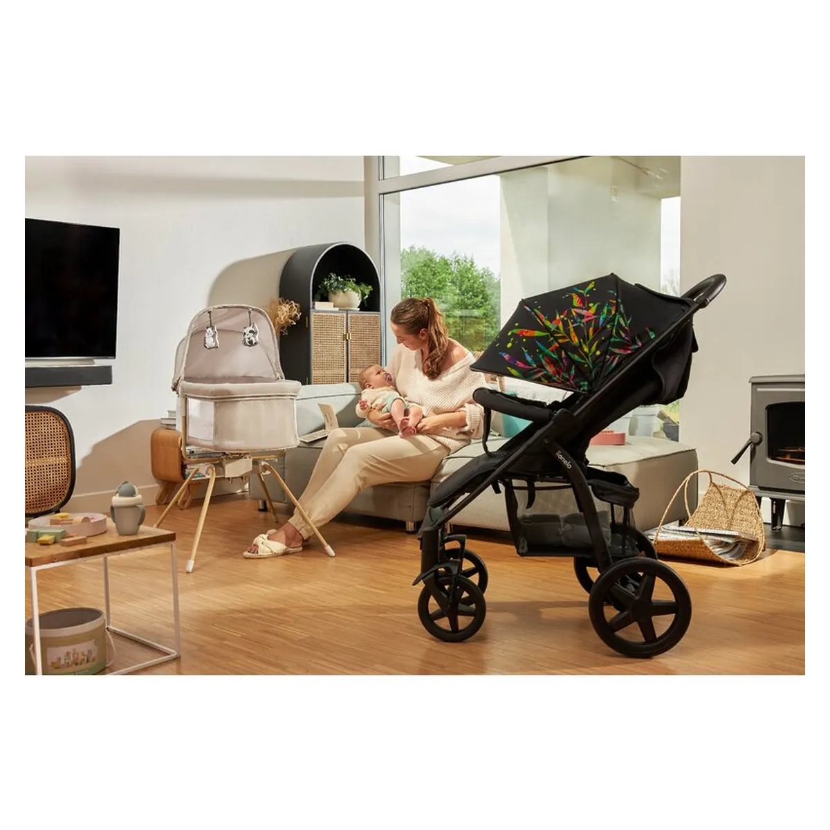 Patut balansoar, Lionelo, Malin Evo, 3 in 1, Pliabil, Bej [24]