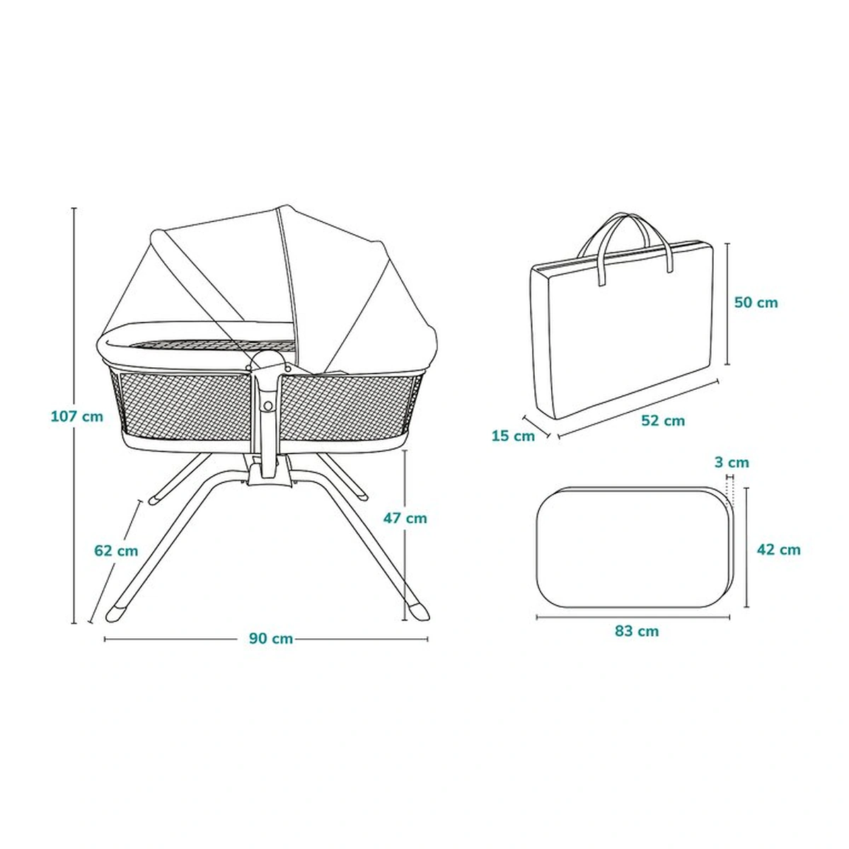 Patut balansoar, Lionelo, Malin Evo, 3 in 1, Pliabil, Bej [30]