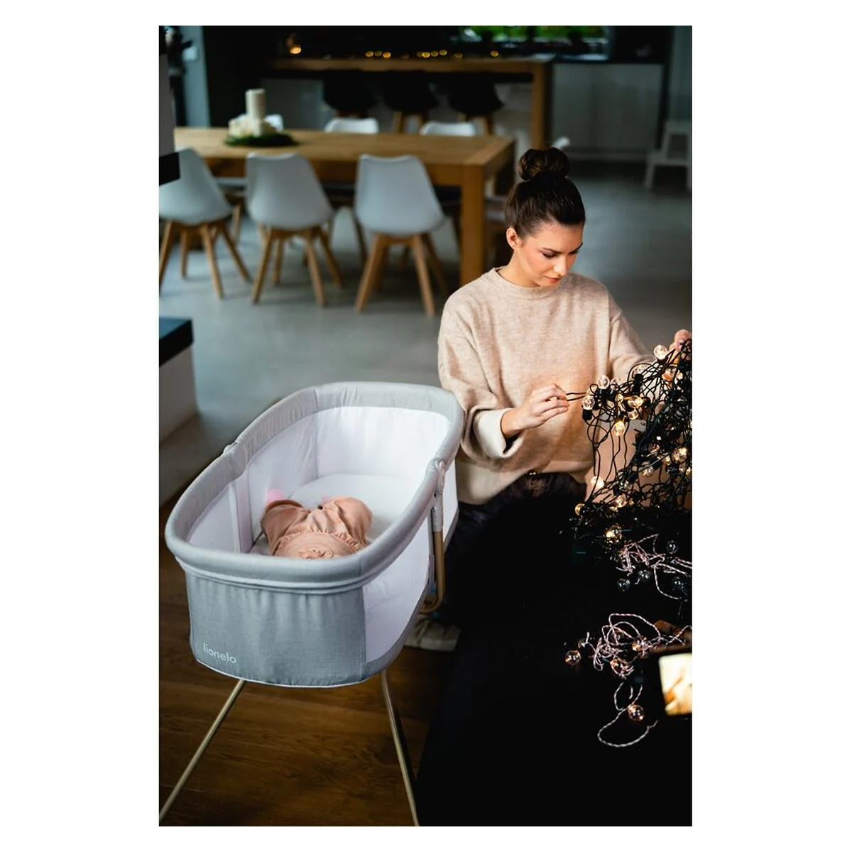 Patut balansoar, Lionelo, Malin Evo, 3 in 1, Pliabil, Bej [23]