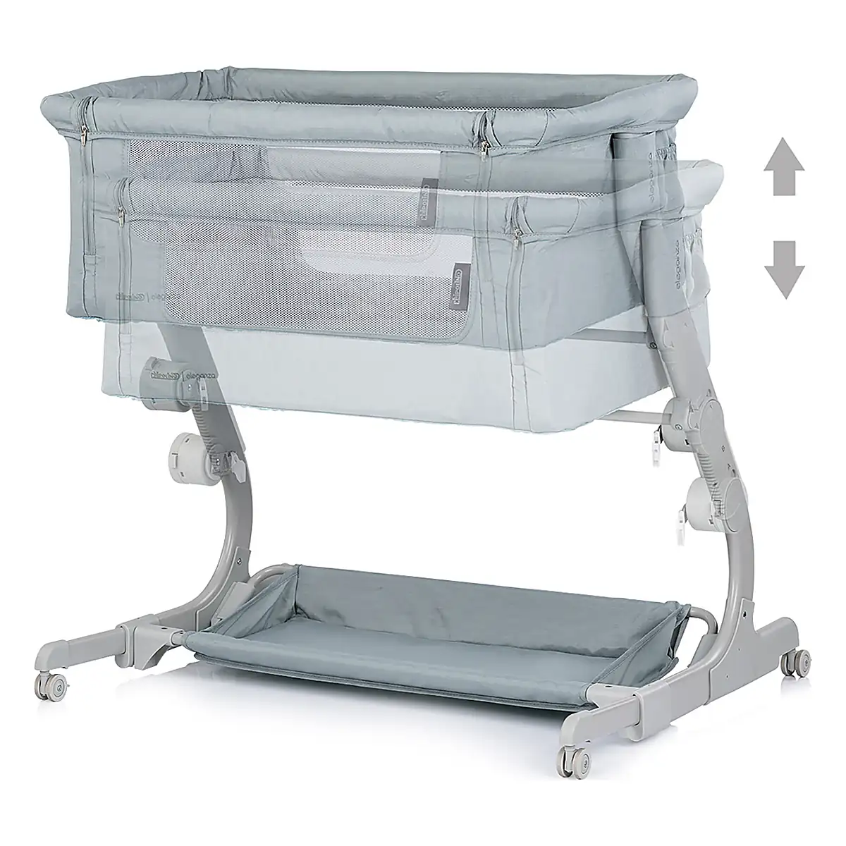 Patut co-sleeper Chipolino Eleganza cu laterala culisanta, Basil 6 luni [3]