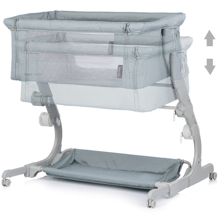 Patut co-sleeper Chipolino Eleganza cu laterala culisanta, Basil [3]