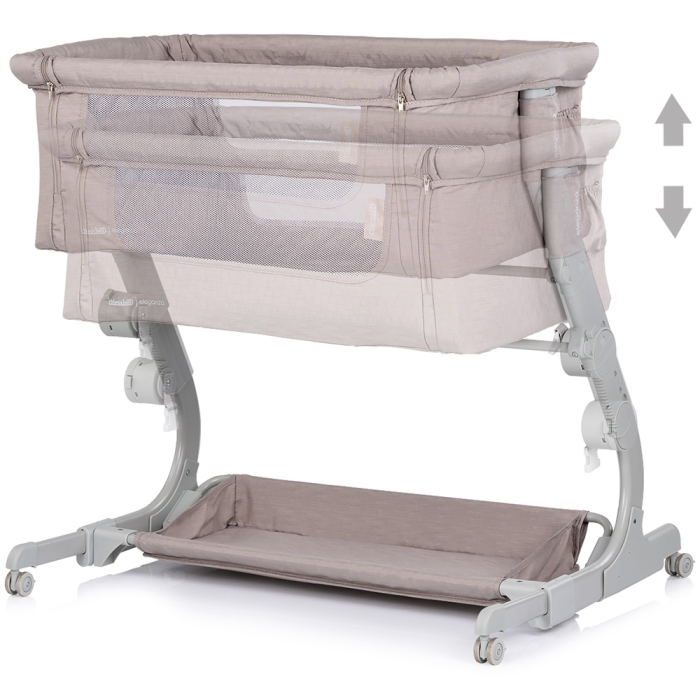 Patut co-sleeper Chipolino Eleganza cu laterala culisanta, Tiramisu [3]