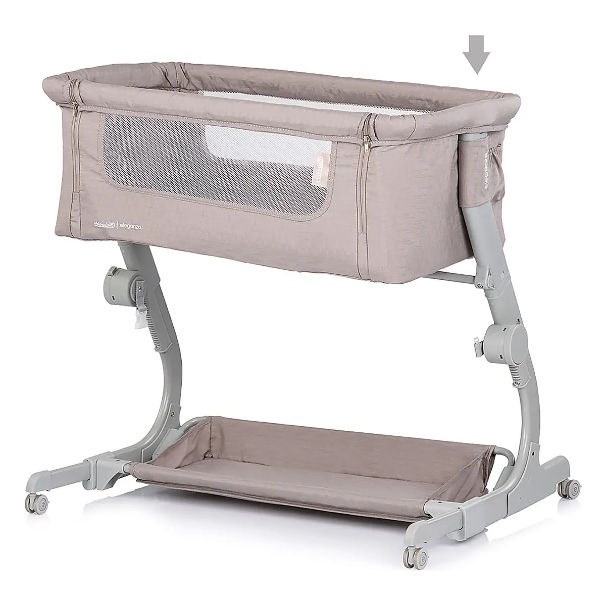 Patut co-sleeper Chipolino Eleganza cu laterala culisanta, Tiramisu 6 luni [4]