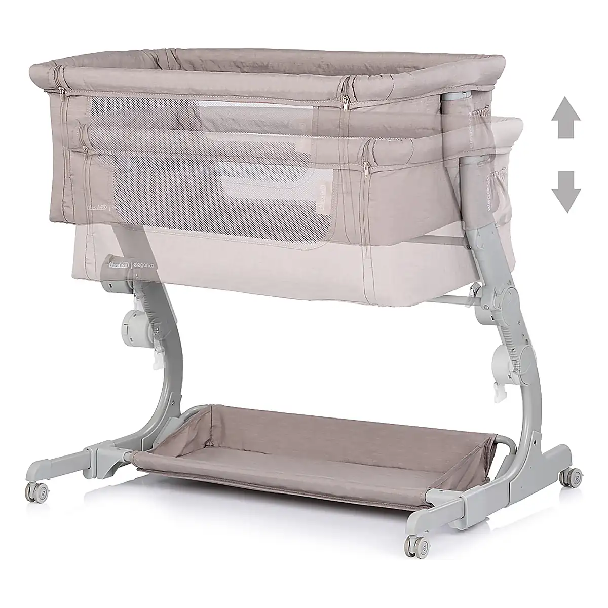Patut co-sleeper Chipolino Eleganza cu laterala culisanta, Tiramisu 6 luni [3]