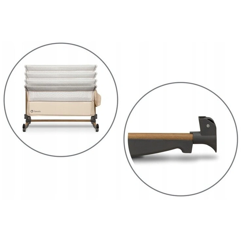 Patut co-sleeper Leonie Cu sistem de leganare, Beige Sand [5]
