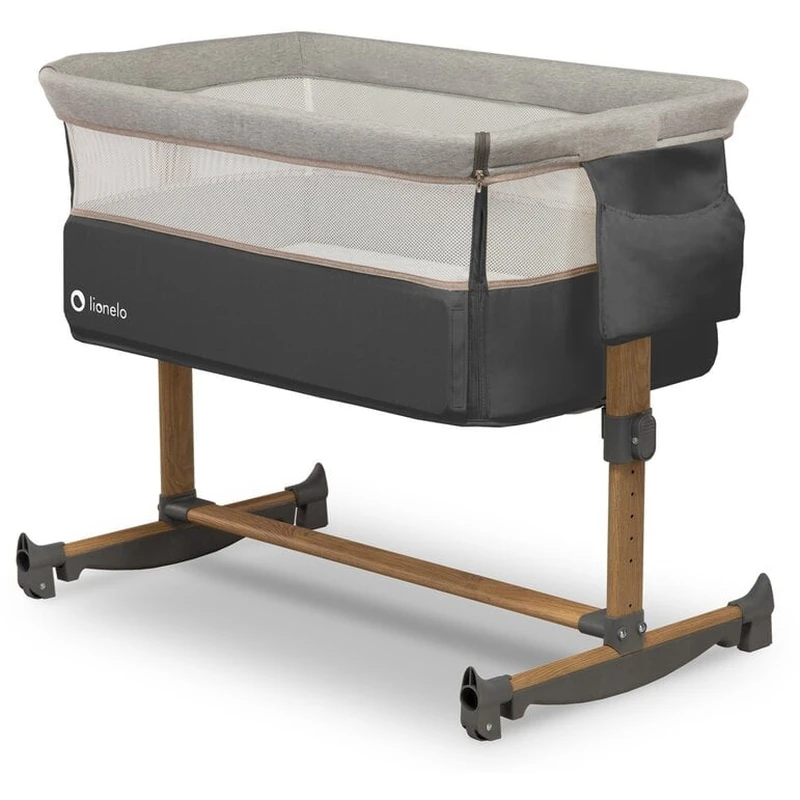 Patut co-sleeper Leonie Cu sistem de leganare, Grey Stone [6]