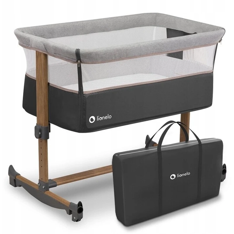 Patut co-sleeper Leonie Cu sistem de leganare, Grey Stone [1]