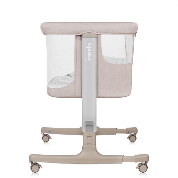 Patut co-sleeper, Lionelo, Aurora, 3 in 1, functie leganare, Include saltea si geanta transport, 5 pozitii pe inaltime, Pana la 9 kg, Beige Cappuccino [20]