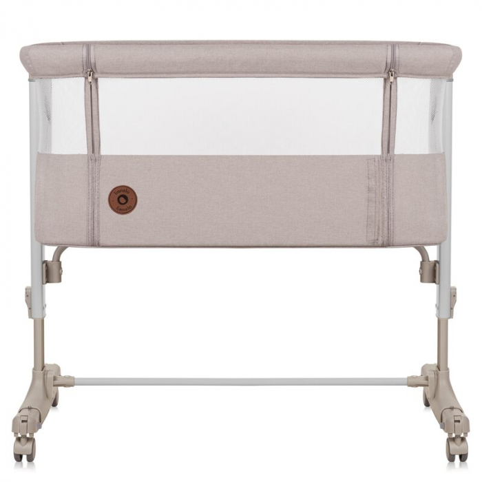 Patut co-sleeper, Lionelo, Aurora, 3 in 1, functie leganare, Include saltea si geanta transport, 5 pozitii pe inaltime, Pana la 9 kg, Beige Cappuccino [14]