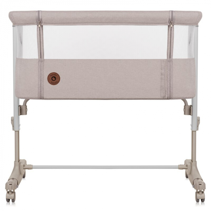 Patut co-sleeper, Lionelo, Aurora, 3 in 1, functie leganare, Include saltea si geanta transport, 5 pozitii pe inaltime, Pana la 9 kg, Beige Cappuccino [8]