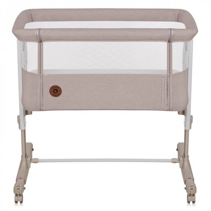 Patut co-sleeper, Lionelo, Aurora, 3 in 1, functie leganare, Include saltea si geanta transport, 5 pozitii pe inaltime, Pana la 9 kg, Beige Cappuccino [6]