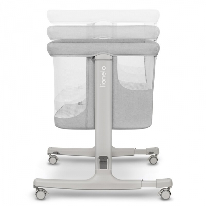 Patut co-sleeper, Lionelo, Aurora, 3 in 1, functie leganare, Include saltea si geanta transport, 5 pozitii pe inaltime, Pana la 9 kg, Beige Sand [22]