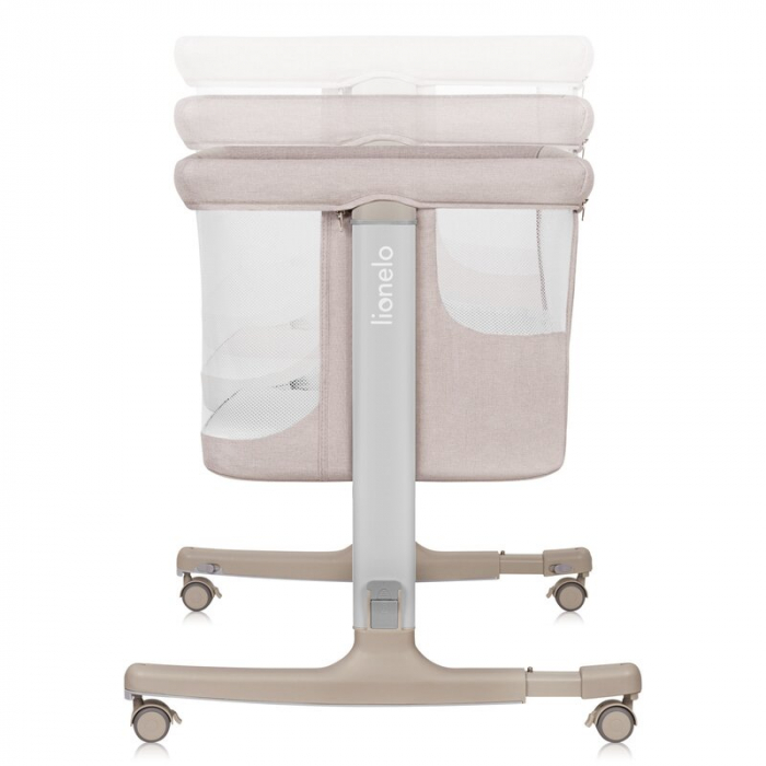 Patut co-sleeper, Lionelo, Aurora, 3 in 1, functie leganare, Include saltea si geanta transport, 5 pozitii pe inaltime, Pana la 9 kg, Beige Cappuccino [22]