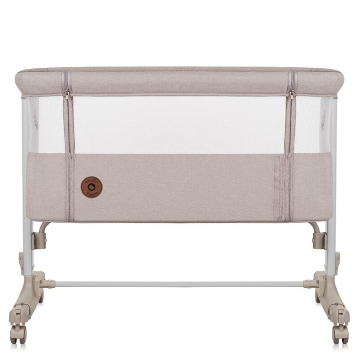 Patut co-sleeper, Lionelo, Aurora, 3 in 1, functie leganare, Include saltea si geanta transport, 5 pozitii pe inaltime, Pana la 9 kg, Beige Cappuccino [11]