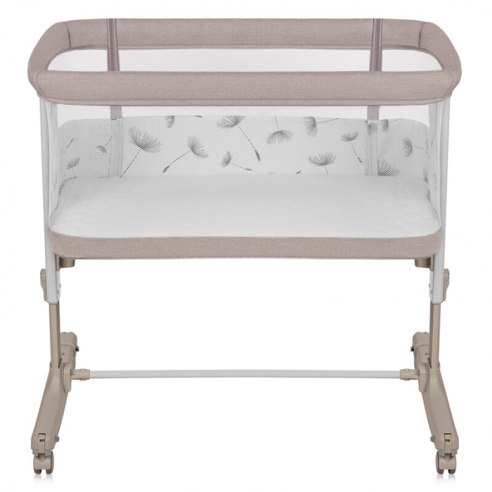 Patut co-sleeper, Lionelo, Aurora, 3 in 1, functie leganare, Include saltea si geanta transport, 5 pozitii pe inaltime, Pana la 9 kg, Beige Cappuccino [7]