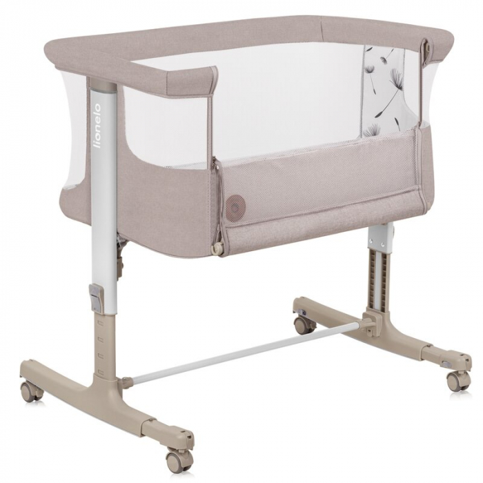 Patut co-sleeper, Lionelo, Aurora, 3 in 1, functie leganare, Include saltea si geanta transport, 5 pozitii pe inaltime, Pana la 9 kg, Beige Cappuccino [1]
