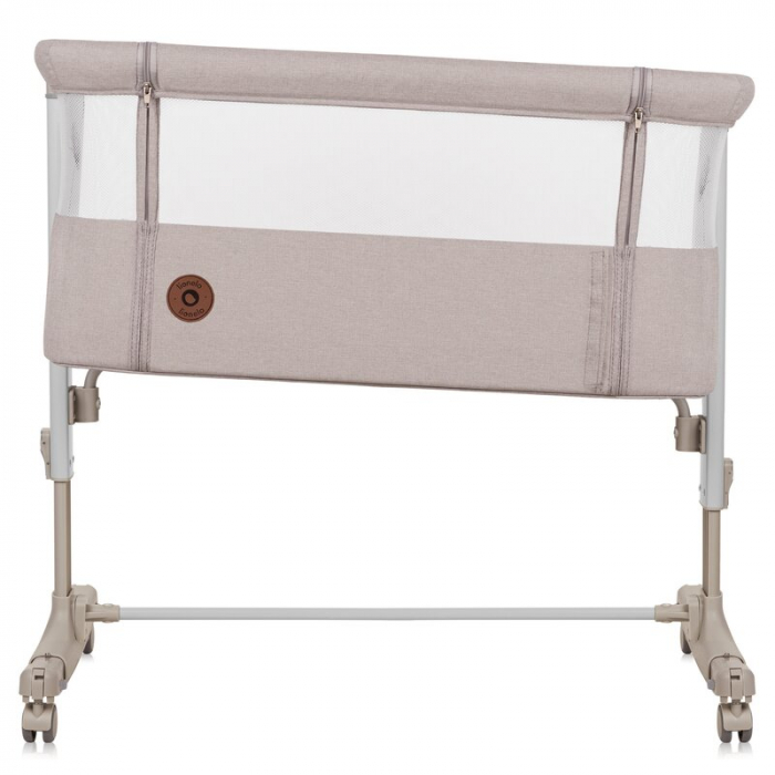 Patut co-sleeper, Lionelo, Aurora, 3 in 1, functie leganare, Include saltea si geanta transport, 5 pozitii pe inaltime, Pana la 9 kg, Beige Cappuccino [9]