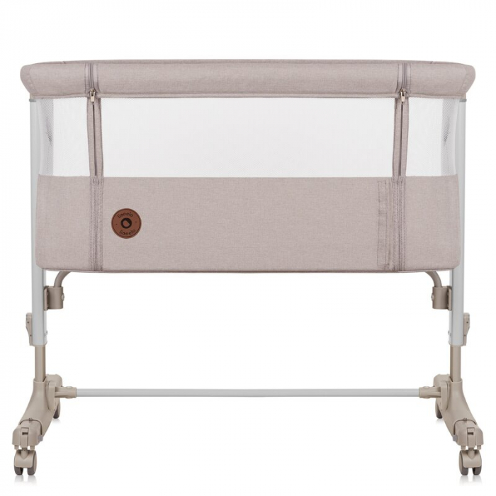 Patut co-sleeper, Lionelo, Aurora, 3 in 1, functie leganare, Include saltea si geanta transport, 5 pozitii pe inaltime, Pana la 9 kg, Beige Cappuccino [13]