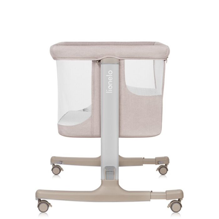Patut co-sleeper, Lionelo, Aurora, 3 in 1, functie leganare, Include saltea si geanta transport, 5 pozitii pe inaltime, Pana la 9 kg, Beige Cappuccino [18]