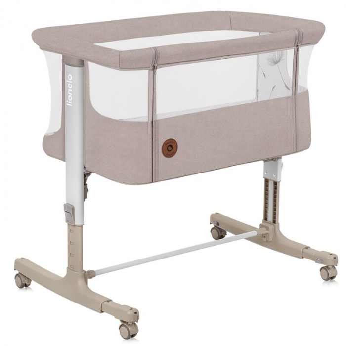 Patut co-sleeper, Lionelo, Aurora, 3 in 1, functie leganare, Include saltea si geanta transport, 5 pozitii pe inaltime, Pana la 9 kg, Beige Cappuccino [5]