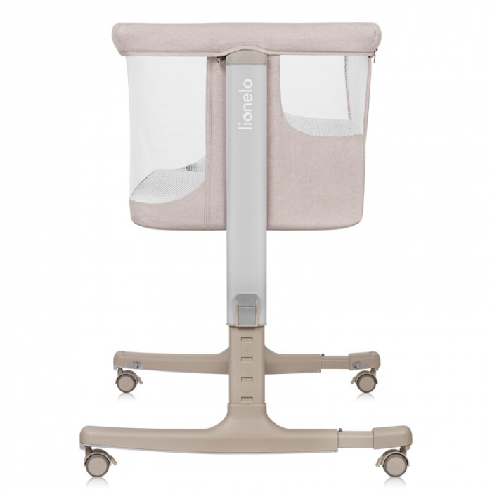 Patut co-sleeper, Lionelo, Aurora, 3 in 1, functie leganare, Include saltea si geanta transport, 5 pozitii pe inaltime, Pana la 9 kg, Beige Cappuccino [17]