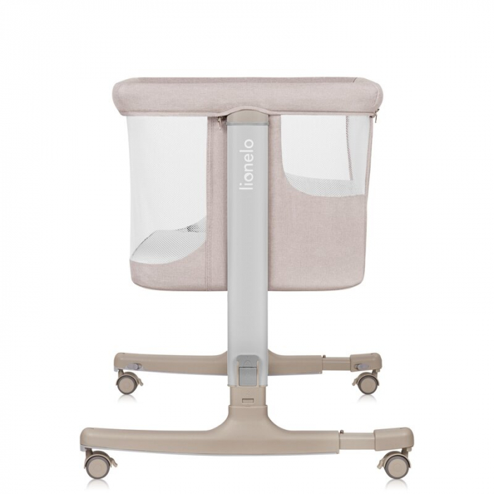 Patut co-sleeper, Lionelo, Aurora, 3 in 1, functie leganare, Include saltea si geanta transport, 5 pozitii pe inaltime, Pana la 9 kg, Beige Cappuccino [19]