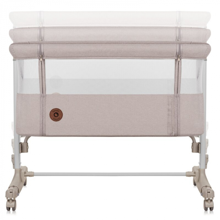 Patut co-sleeper, Lionelo, Aurora, 3 in 1, functie leganare, Include saltea si geanta transport, 5 pozitii pe inaltime, Pana la 9 kg, Beige Cappuccino [15]