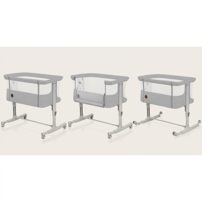 Patut co-sleeper, Lionelo, Aurora, 3 in 1, functie leganare, Include saltea si geanta transport, 5 pozitii pe inaltime, Pana la 9 kg, Beige Sand [33]