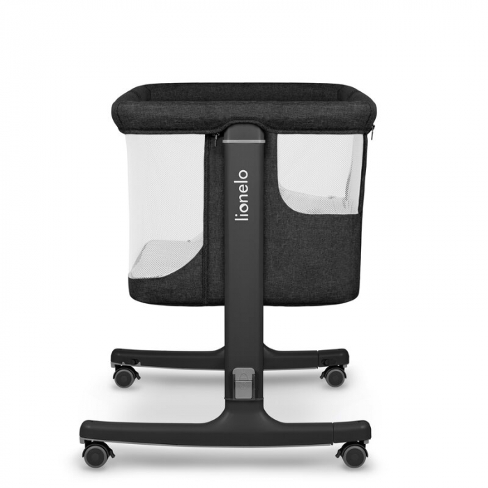 Patut co-sleeper, Lionelo, Aurora, 3 in 1, functie leganare, Include saltea si geanta transport, 5 pozitii pe inaltime, Pana la 9 kg, Grey Graphite [14]