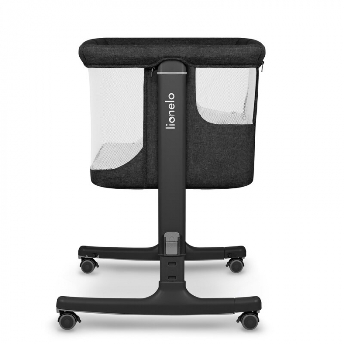 Patut co-sleeper, Lionelo, Aurora, 3 in 1, functie leganare, Include saltea si geanta transport, 5 pozitii pe inaltime, Pana la 9 kg, Grey Graphite [15]