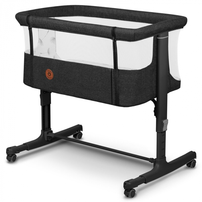 Patut co-sleeper, Lionelo, Aurora, 3 in 1, functie leganare, Include saltea si geanta transport, 5 pozitii pe inaltime, Pana la 9 kg, Grey Graphite [3]