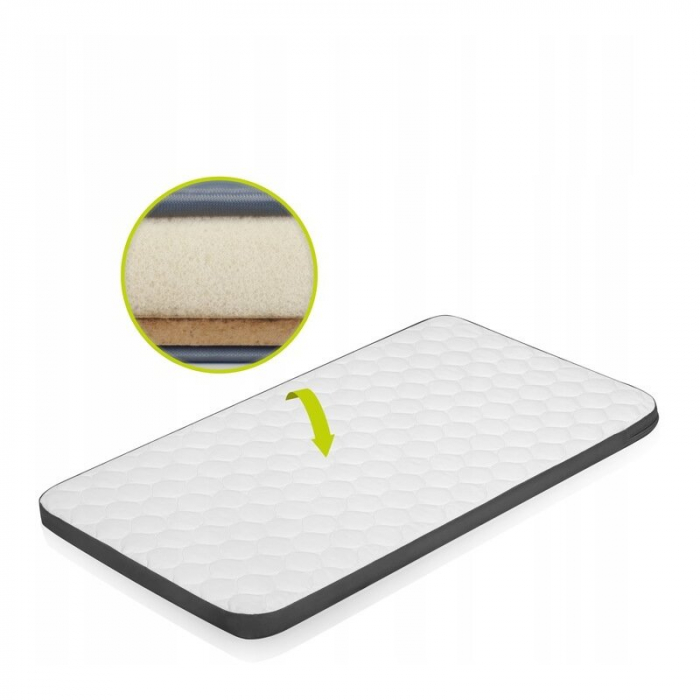Patut co-sleeper, Lionelo, Aurora, 3 in 1, functie leganare, Include saltea si geanta transport, 5 pozitii pe inaltime, Pana la 9 kg, Grey Concrete [17]