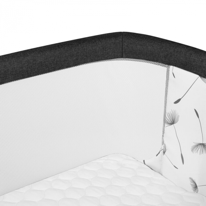 Patut co-sleeper, Lionelo, Aurora, 3 in 1, functie leganare, Include saltea si geanta transport, 5 pozitii pe inaltime, Pana la 9 kg, Grey Graphite [18]