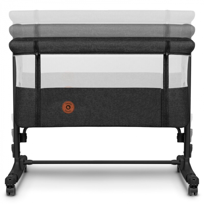 Patut co-sleeper, Lionelo, Aurora, 3 in 1, functie leganare, Include saltea si geanta transport, 5 pozitii pe inaltime, Pana la 9 kg, Grey Graphite [12]
