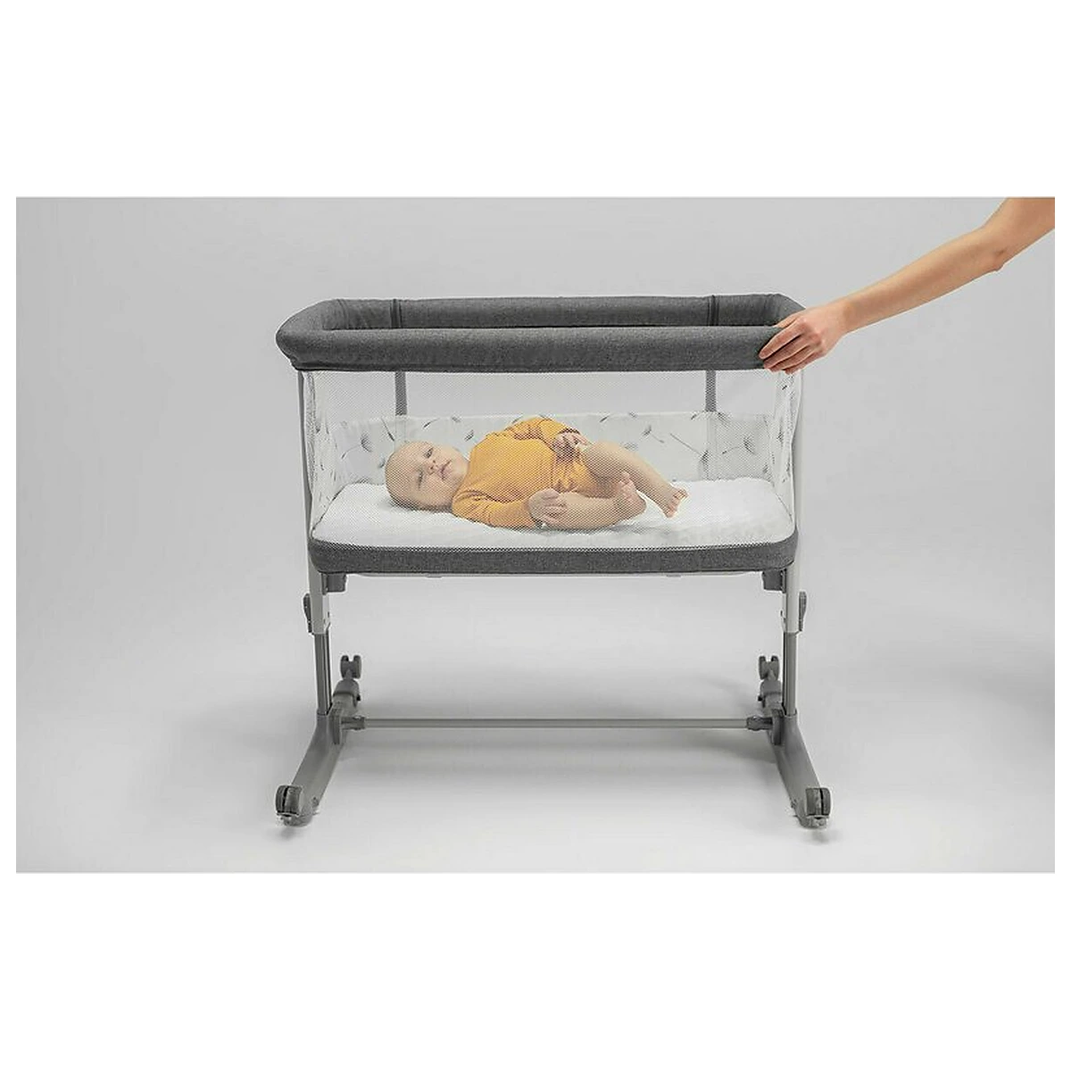 Patut co-sleeper, Lionelo, Aurora, 3 in 1, Cu leganare si setare unghiulara, Saltea cu densitate T25 si geanta [12]