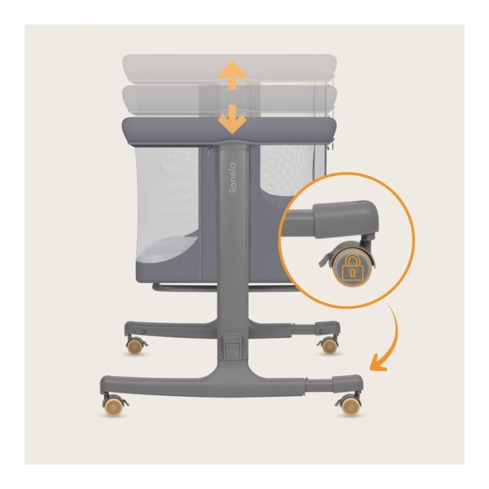 Patut co-sleeper, Lionelo, Aurora, 3 in 1, Cu leganare si setare unghiulara, Saltea cu densitate T25 si geanta [27]