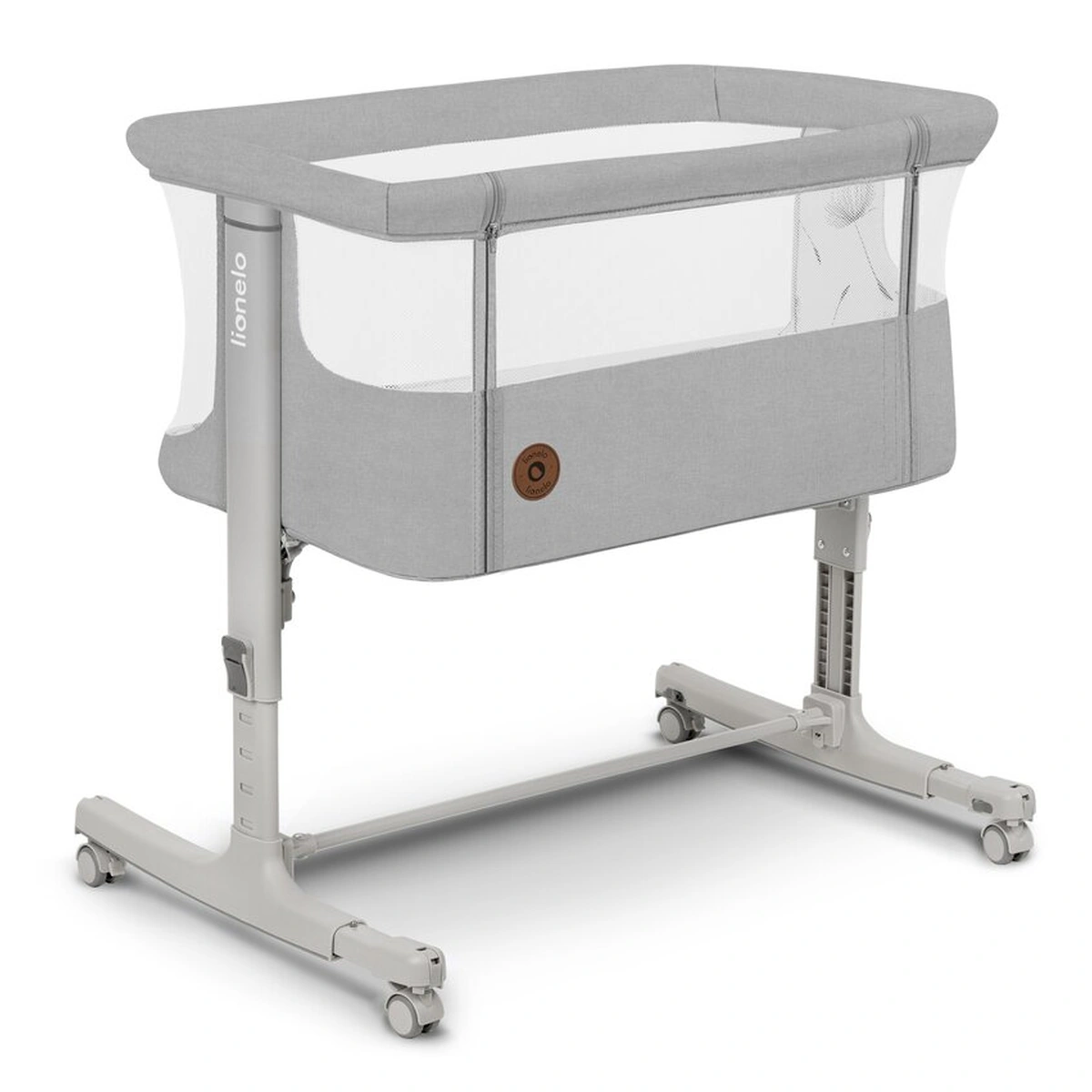 Patut co-sleeper, Lionelo, Aurora, 3 in 1, functie leganare, Include saltea si geanta transport, 5 pozitii pe inaltime, Pana la 9 kg, Beige Sand [3]