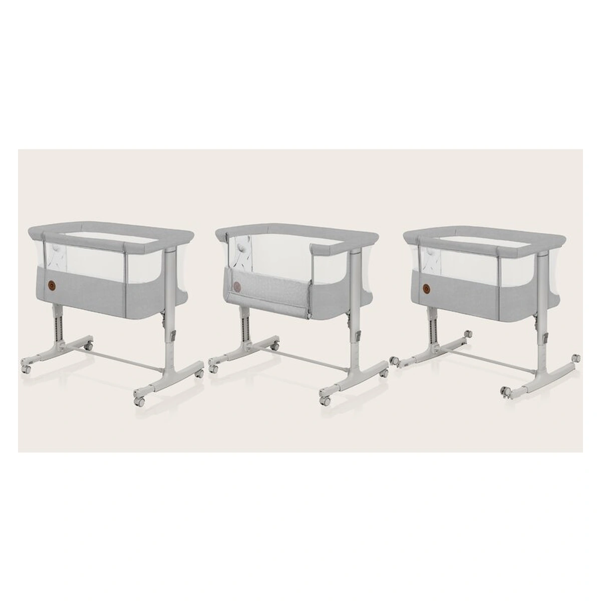 Patut co-sleeper, Lionelo, Aurora, 3 in 1, functie leganare, Include saltea si geanta transport, 5 pozitii pe inaltime, Pana la 9 kg, Beige Sand [23]