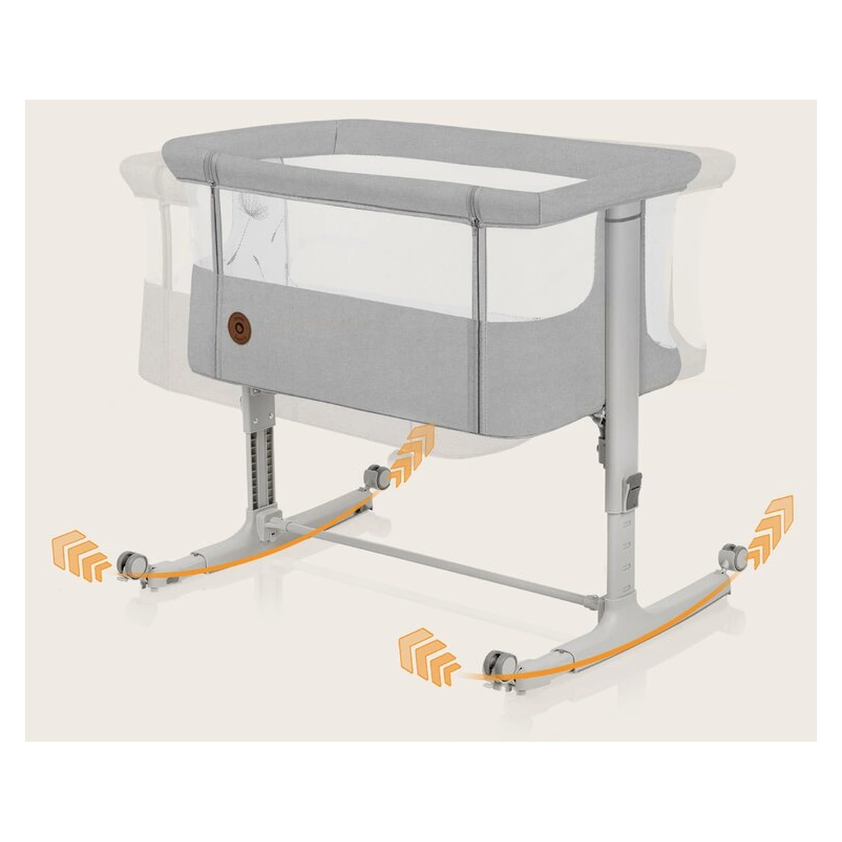 Patut co-sleeper, Lionelo, Aurora, 3 in 1, functie leganare, Include saltea si geanta transport, 5 pozitii pe inaltime, Pana la 9 kg, Beige Sand [29]