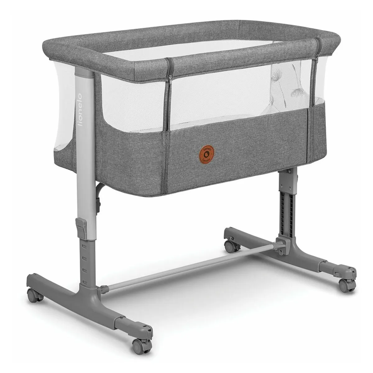 Patut co-sleeper, Lionelo, Aurora, 3 in 1, functie leganare, Include saltea si geanta transport, 5 pozitii pe inaltime, Pana la 9 kg, Grey Concrete [4]