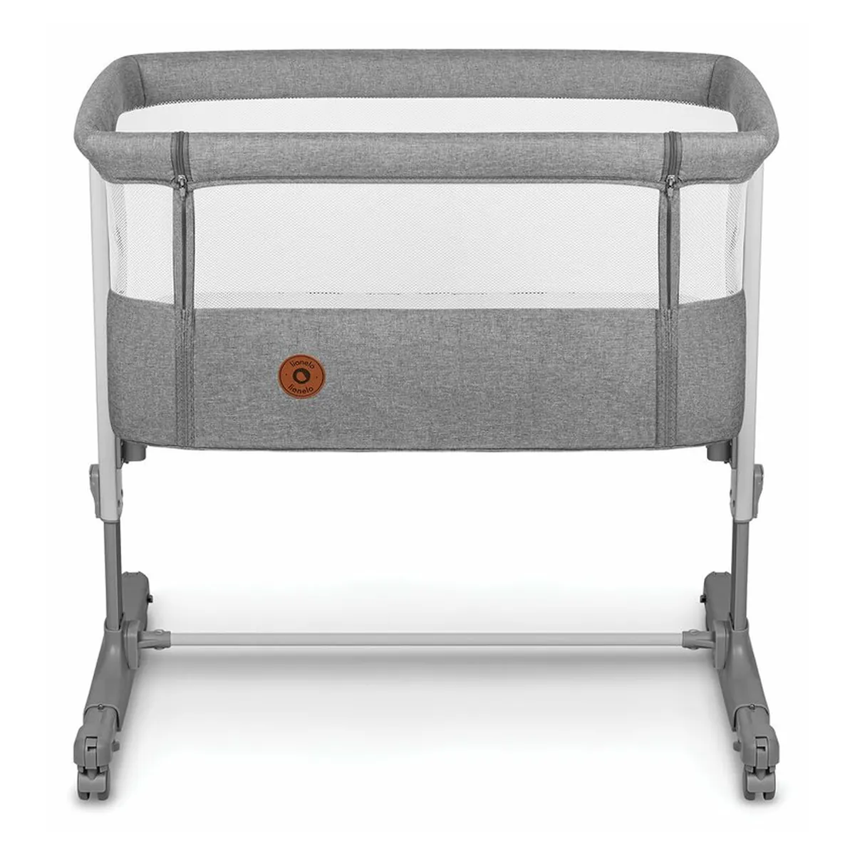 Patut co-sleeper, Lionelo, Aurora, 3 in 1, functie leganare, Include saltea si geanta transport, 5 pozitii pe inaltime, Pana la 9 kg, Grey Concrete [8]